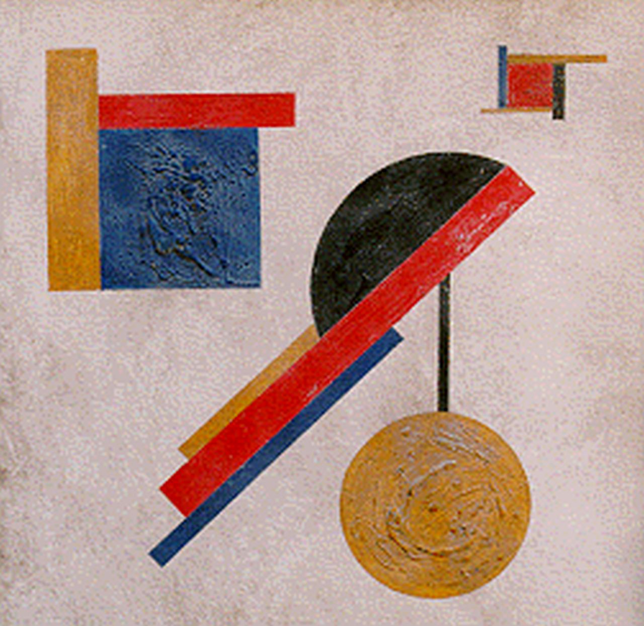 Kroha L.  | Ladislau Kroha, Suprematische compositie, oil on panel 25.0 x 25.0 cm, gesigneerd niet