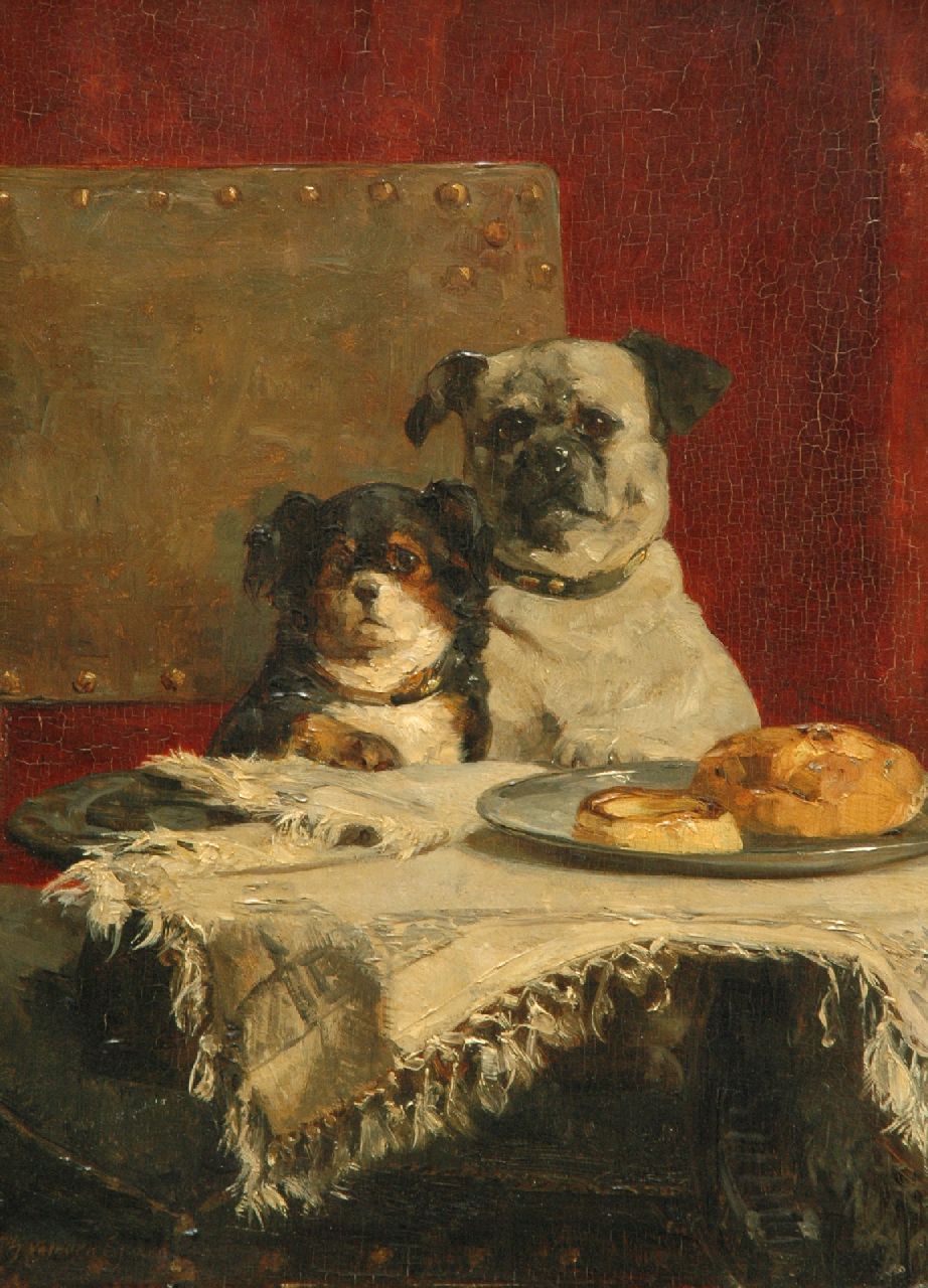 Eycken Ch. van den | Charles van den Eycken, Best friends, oil on panel 32.6 x 24.2 cm, signed l.l.