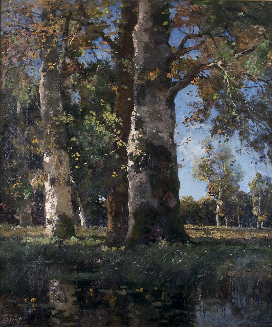 Bock T.E.A. de | Théophile Emile Achille de Bock, Beech wood, oil on canvas 96.8 x 82.1 cm, signed l.l. and dated '96