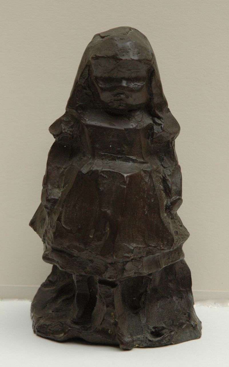 Zijl L.  | Lambertus Zijl, A girl with a ball, bronze 15.0 x 7.0 cm, dated 7 Oct. 99 [1899]