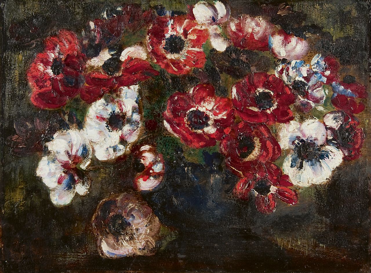 Goedvriend Th.F.  | Theodoor Franciscus 'Theo' Goedvriend, Anemones, oil on panel 34.1 x 46.1 cm, signed l.l.