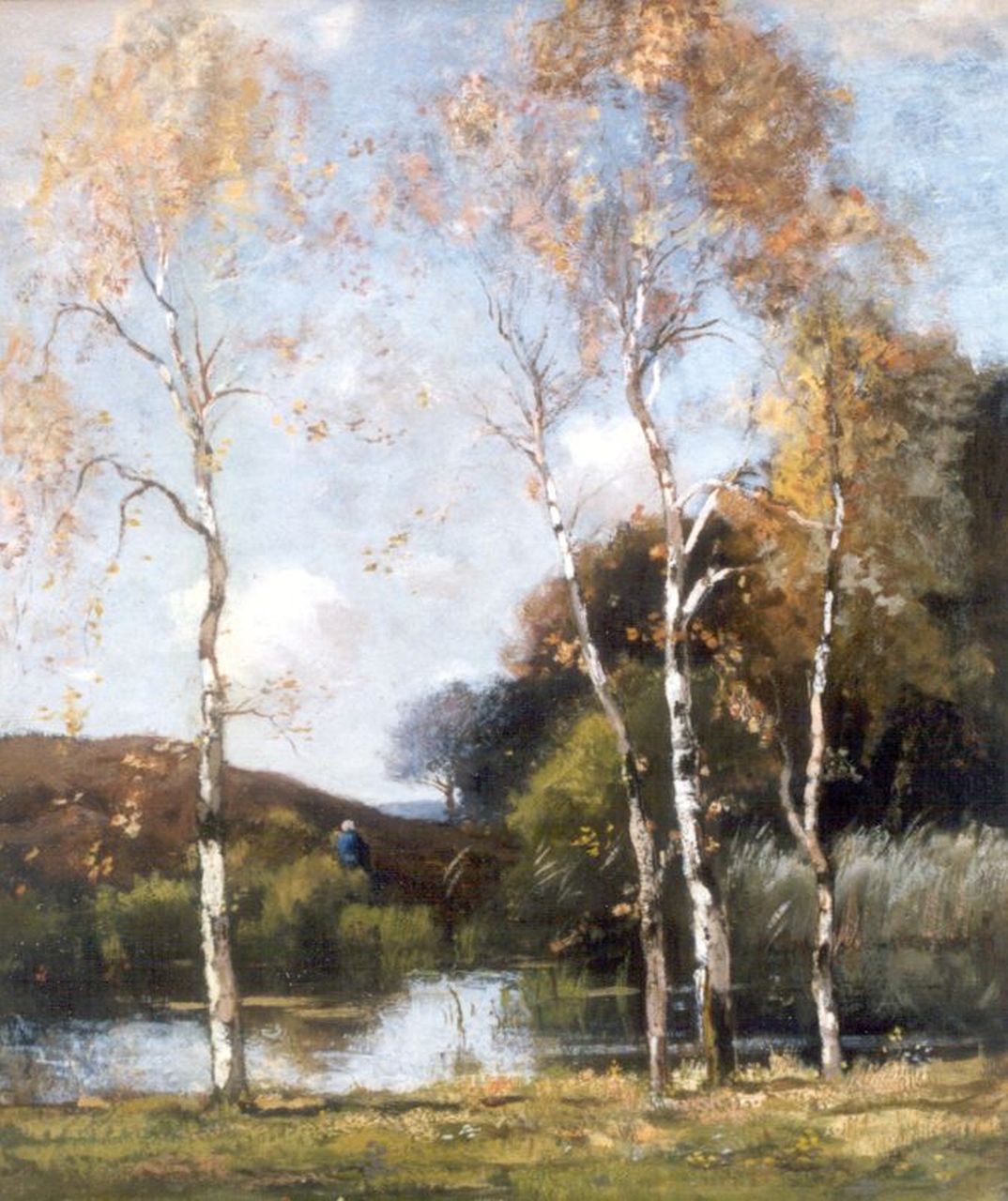 Bock T.E.A. de | Théophile Emile Achille de Bock, A forest pond, oil on canvas 81.5 x 61.0 cm, signed l.r.