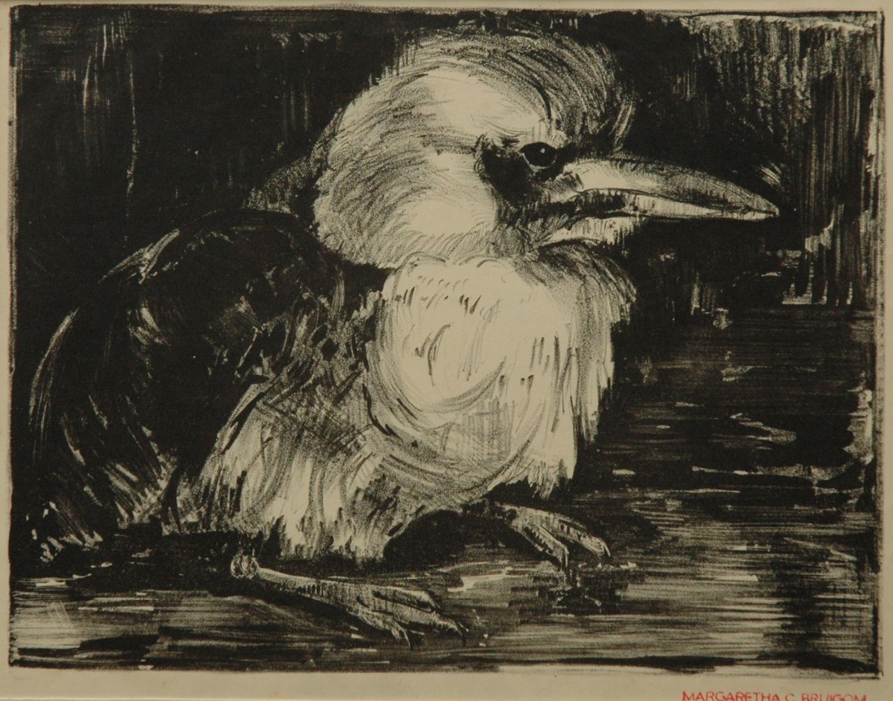 Bruigom M.C.  | Margaretha Cornelia 'Greta' Bruigom | Prints and Multiples offered for sale | A young bird, lithograph 22.7 x 29.4 cm, signed l.r. with the artist's stamp