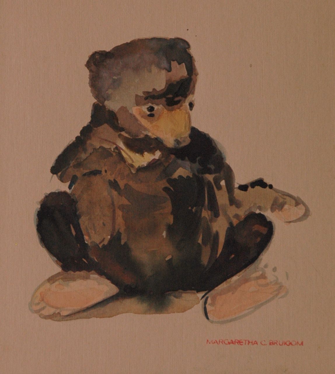 Bruigom M.C.  | Margaretha Cornelia 'Greta' Bruigom, A bear, watercolour on paper 22.1 x 17.8 cm, signed l.r. with artist's stamp