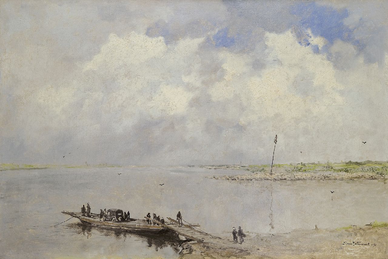Mastenbroek J.H. van | Johan Hendrik van Mastenbroek, The ferry, oil on canvas 40.3 x 60.4 cm, signed l.r. and dated 1931