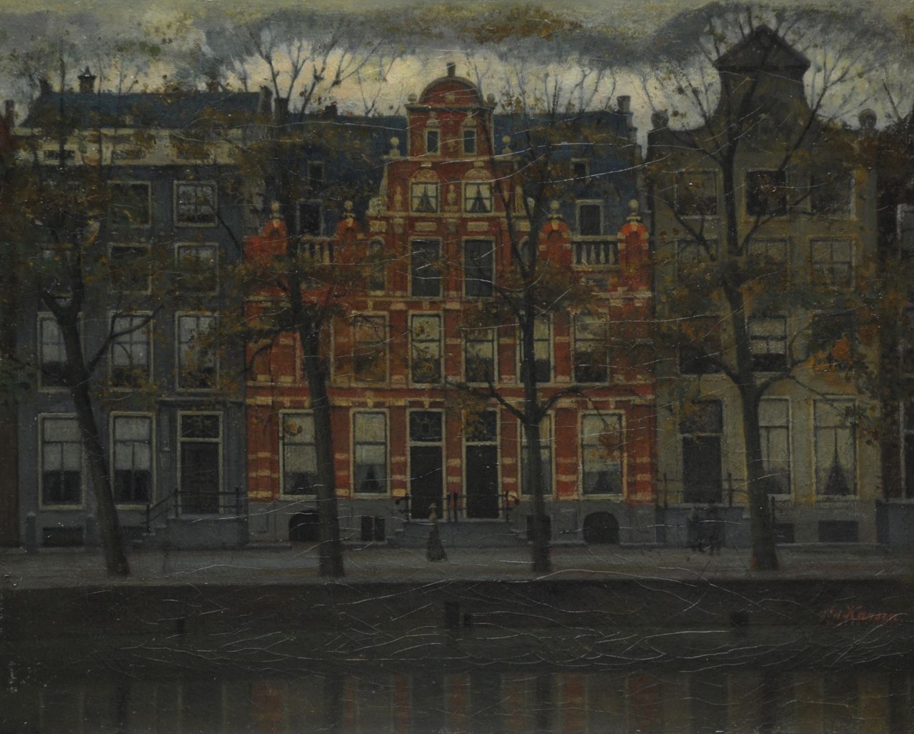 Karsen J.E.  | Johann 'Eduard' Karsen, The Bartolotti house on the Herengracht, Amsterdam, oil on canvas 45.1 x 55.5 cm, signed l.r. (twice)