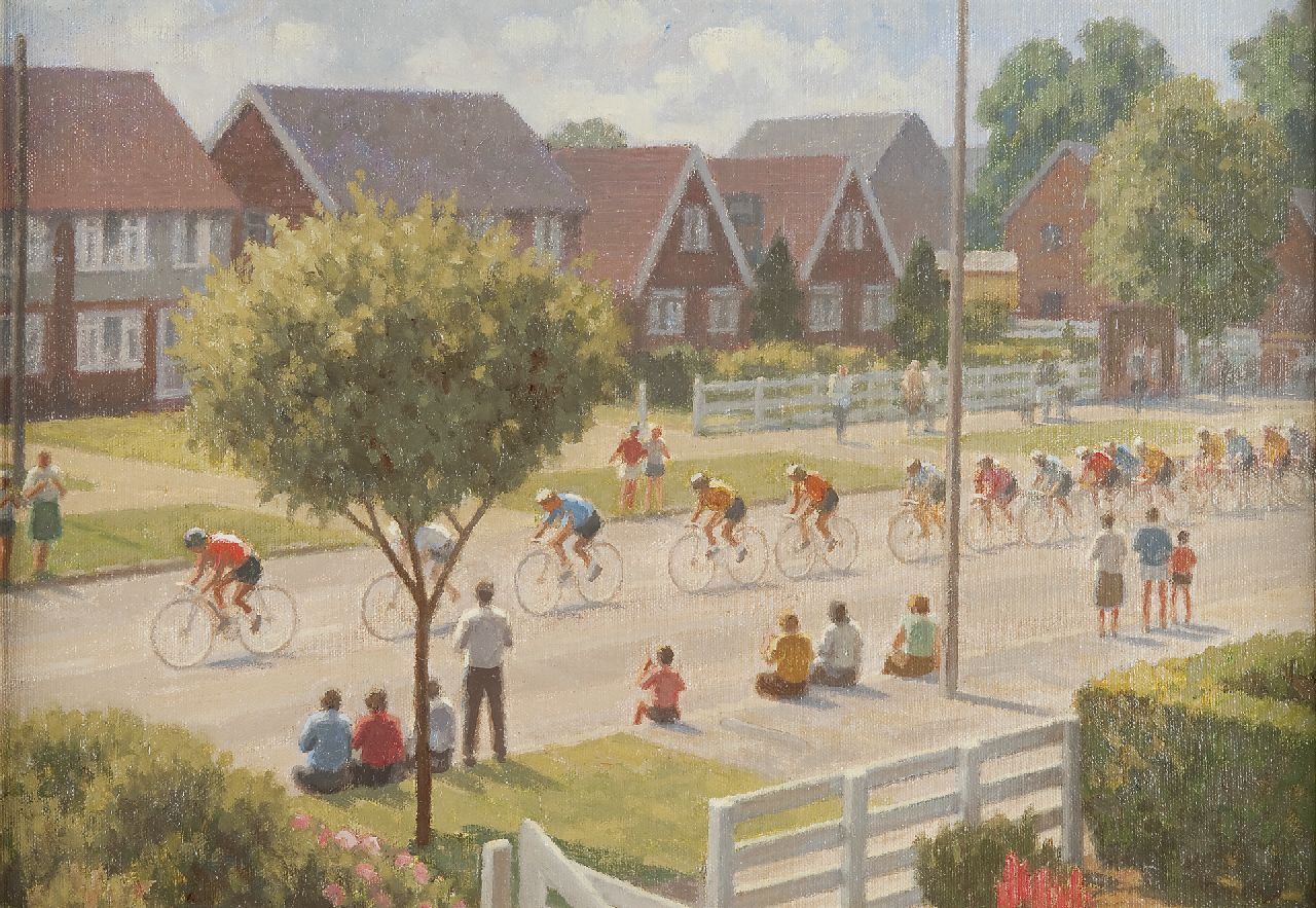 Hickling E.A.  | Edward Albert Hickling, The Milk Race, Tour of Britain, oil on canvas 35.0 x 48.0 cm, signed on the reverse