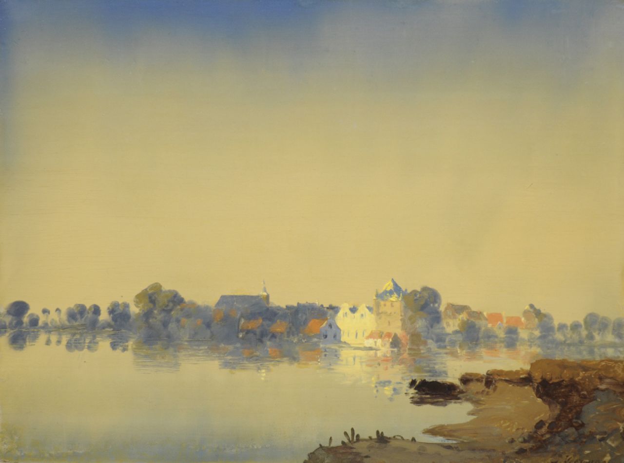 Voerman sr. J.  | Jan Voerman sr., A view of Hattem, oil on panel 38.3 x 51.5 cm, signed l.r. and painted ca. 1920