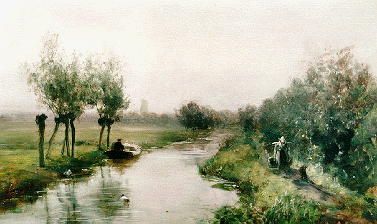Destrée J.J.  | Johannes Josephus Destrée, A polder landscape, oil on panel 28.8 x 43.8 cm, signed l.r. and dated 1878
