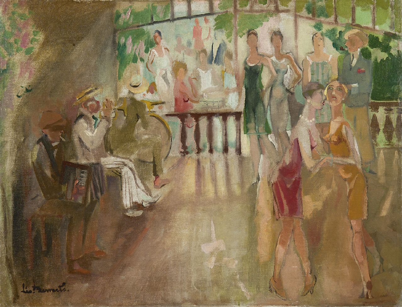 Bervoets L.  | Leo Bervoets | Paintings offered for sale | Dancing, oil on canvas 52.1 x 68.0 cm, signed l.l.