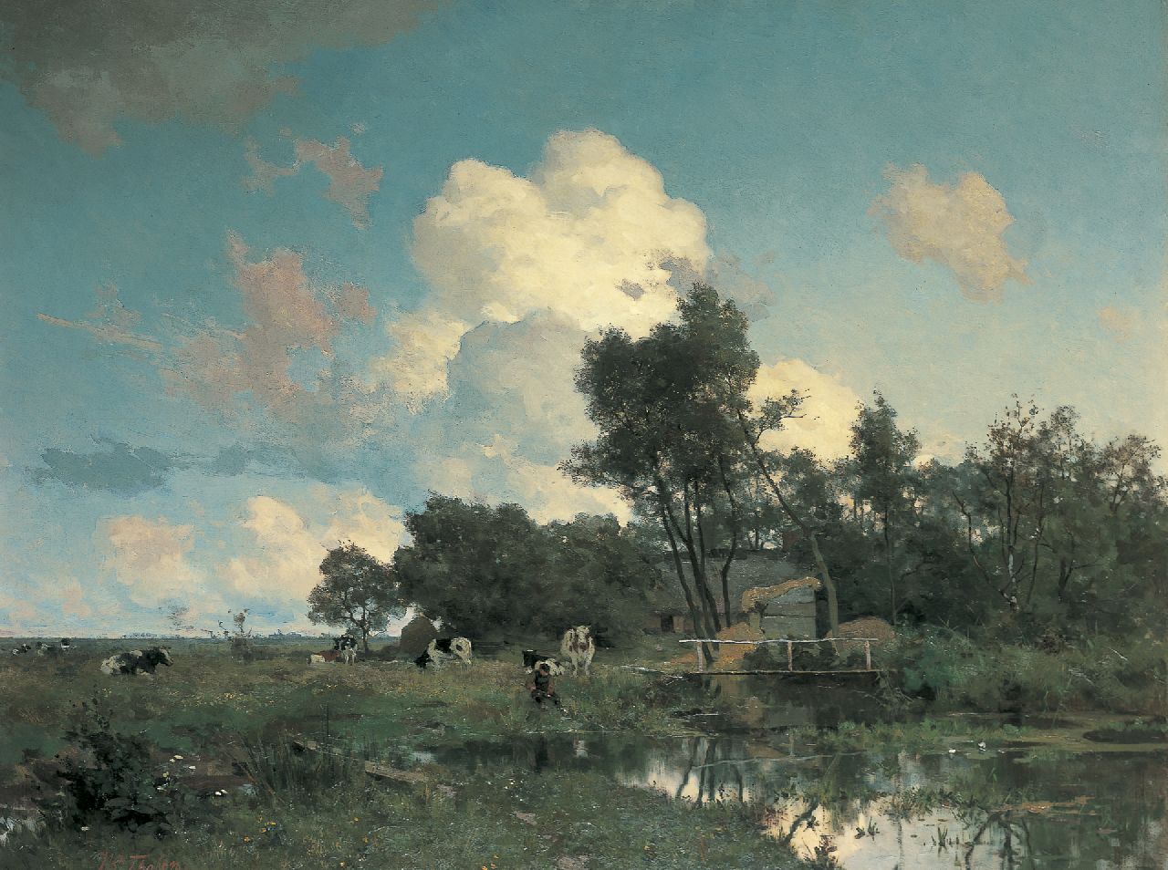 Tholen W.B.  | Willem Bastiaan Tholen, A summer landscape, oil on canvas 75.0 x 99.5 cm, signed l.l.