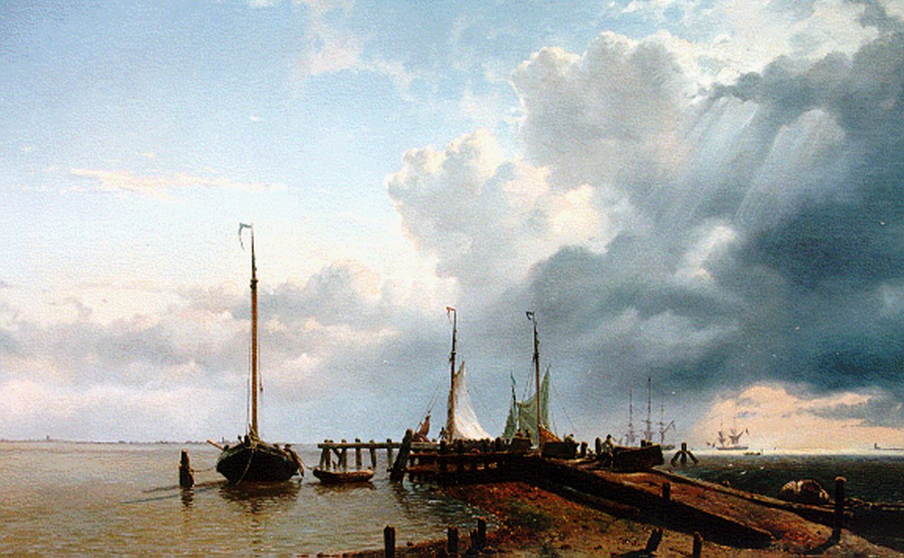 Deventer W.A. van | 'Willem' Anthonie van Deventer, Moored shipping, oil on canvas 67.4 x 98.7 cm, signed l.r. and dated '49