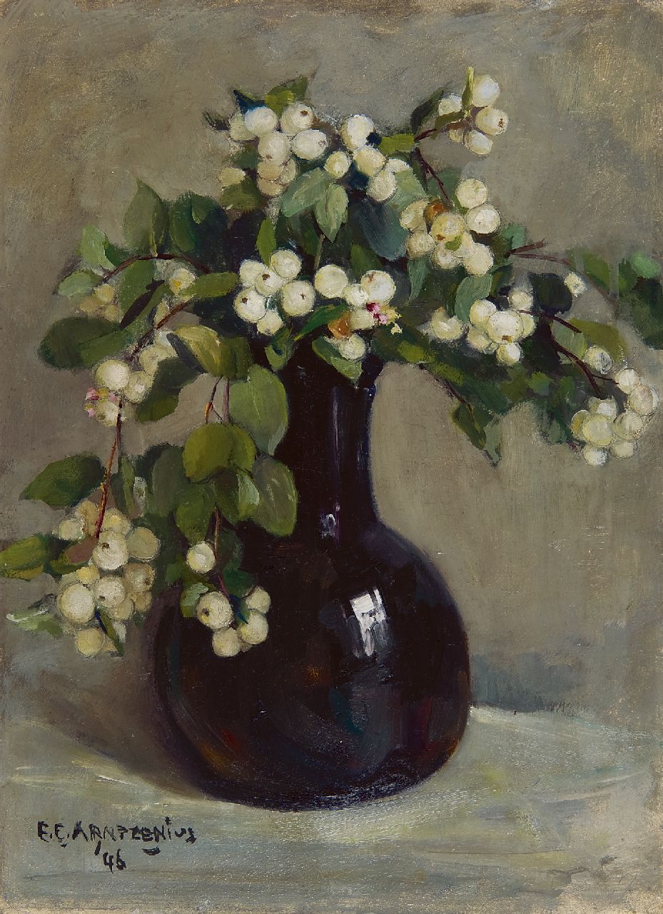 Arntzenius E.C.  | Elise Claudine Arntzenius, Snowberry, oil on panel 40.8 x 30.0 cm, signed l.l. and dated '46