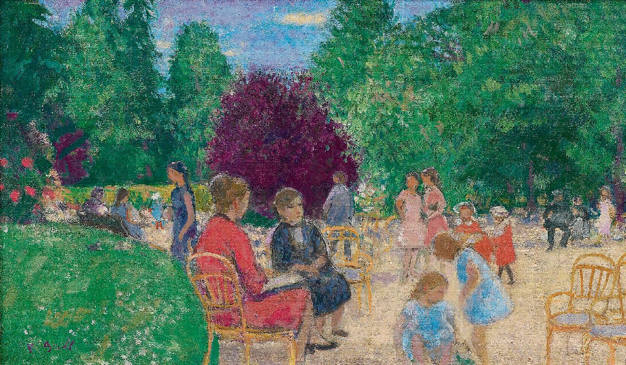 Gall F.  | Ferenç 'François' Gall | Paintings offered for sale | Dans le parc, oil on canvas 27.2 x 46.2 cm, signed l.l. and on the reverse