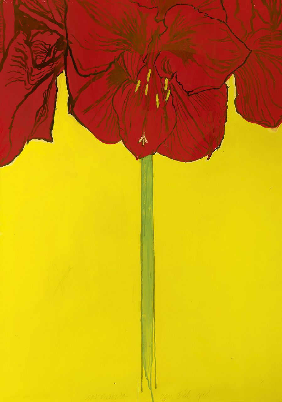 Andriesse E.B.  | Erik Bart Andriesse, Amaryllis, gouache on paper 115.0 x 81.0 cm, signed l.c. and dated 1986