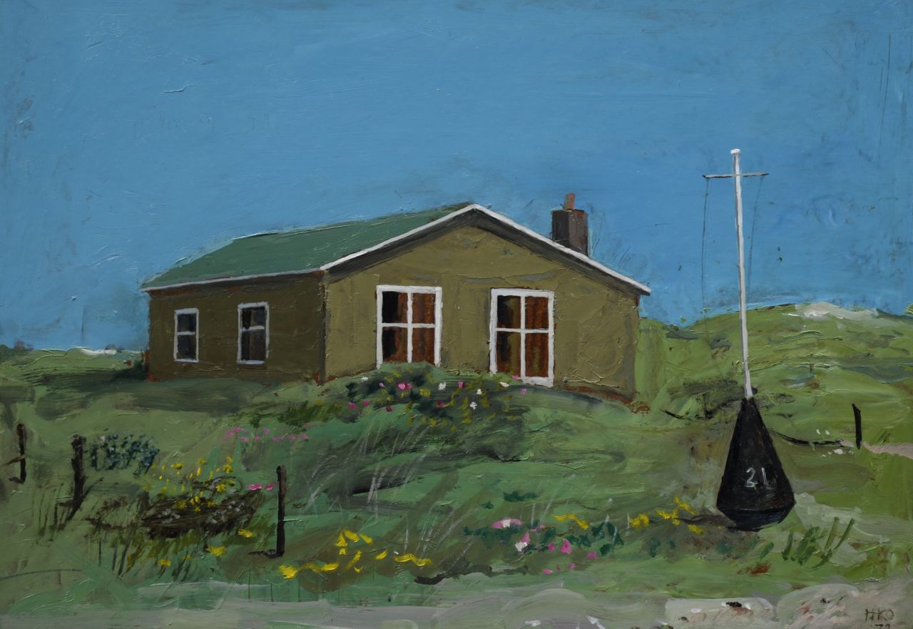 Kamerlingh Onnes H.H.  | 'Harm' Henrick Kamerlingh Onnes, House in the dunes on the island Terschelling, oil on board 35.9 x 50.9 cm, signed l.r. with monogram and dated '72