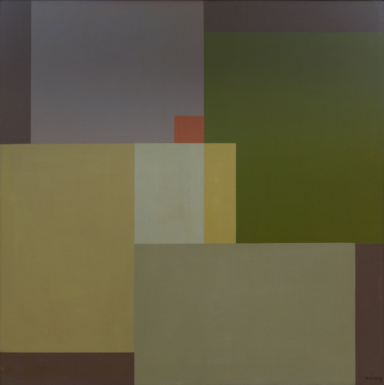 Wiggers K.H.  | 'Karel' Hendrik Wiggers | Paintings offered for sale | Composition II, oil on panel 79.0 x 79.0 cm, signed l.r. and dated on the reverse '88