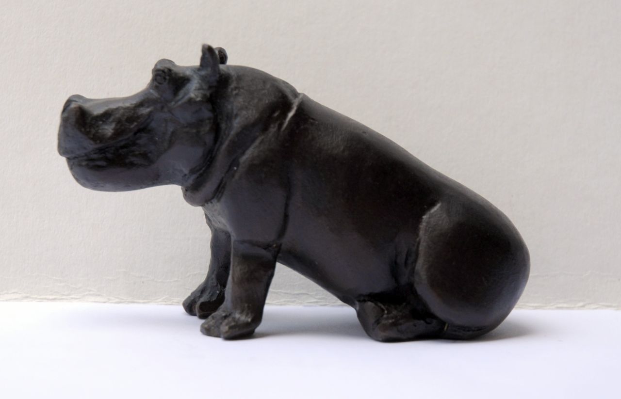 Glen H.  | Harriet Glen, Hippo, bronze 10.3 x 8.0 cm, signed on the right side
