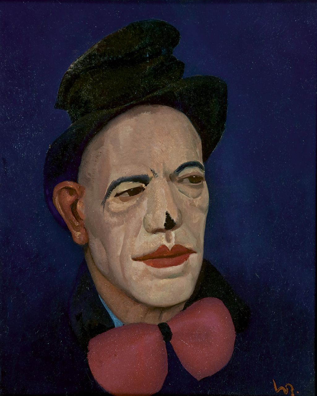 Berg W.H. van den | 'Willem' Hendrik van den Berg, Portrait of a clown, oil on panel 35.6 x 29.0 cm, signed l.r. with monogram