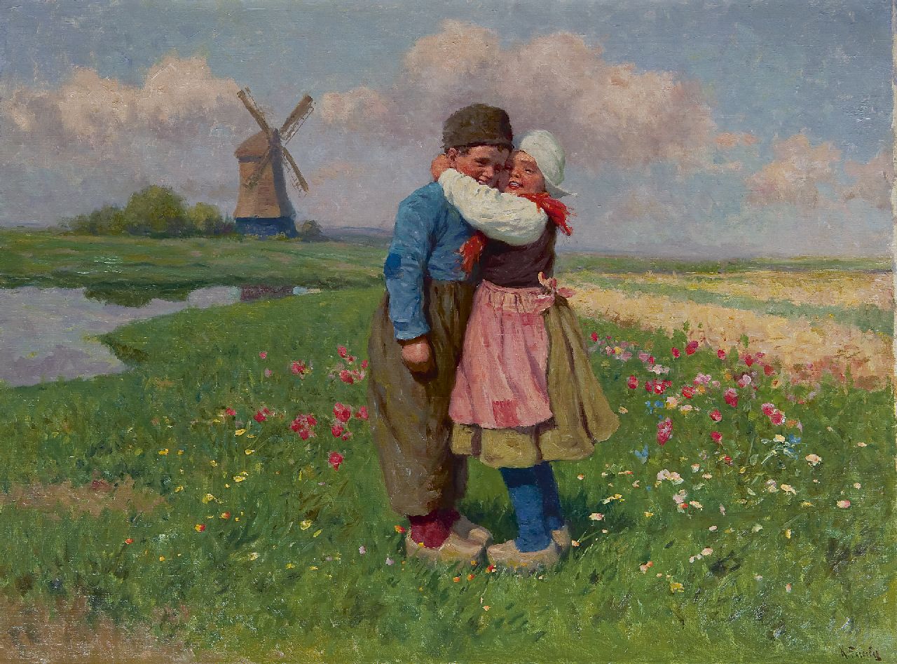 Karl Feiertag | First love, oil on canvas, 60.1 x 80.3 cm, signed l.r. and zonder lijst