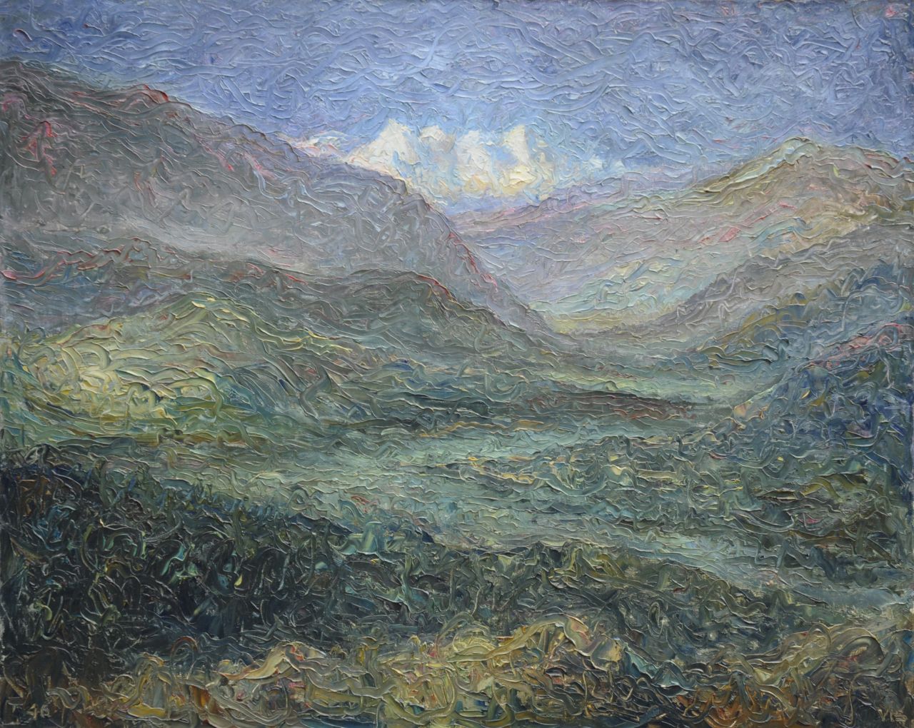 Vis D.  | Dirk Vis, A mountain landscape, Switzerland, oil on canvas 65.2 x 80.4 cm, signed l.r. and on the reverse and dated '46
