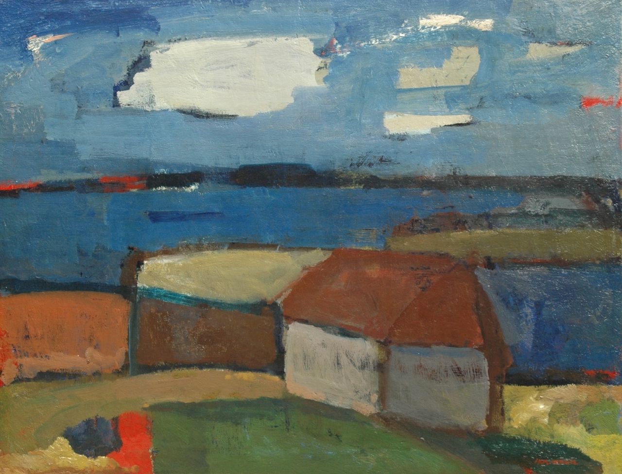 Kagie J.L.  | Johannes Leonardus 'Jan' Kagie, Landscape I, oil on canvas 70.7 x 90.7 cm, signed l.r.