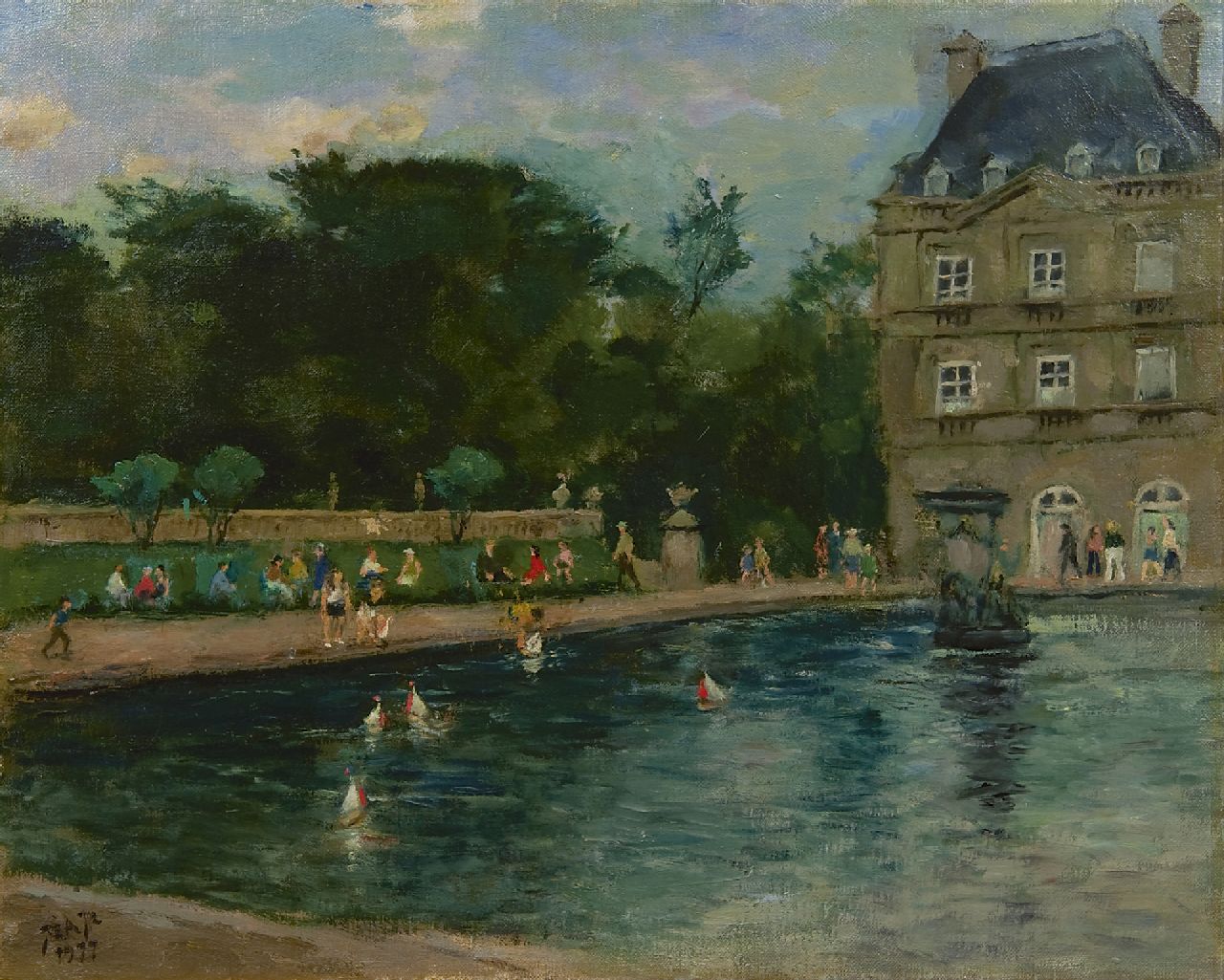 Akkeringa J.E.  | Johannes Evert 'Jan' Akkeringa, The Jardin du Luxembourg, Paris, oil on canvas 40.0 x 50.1 cm, signed l.l. with monogram and dated 1977