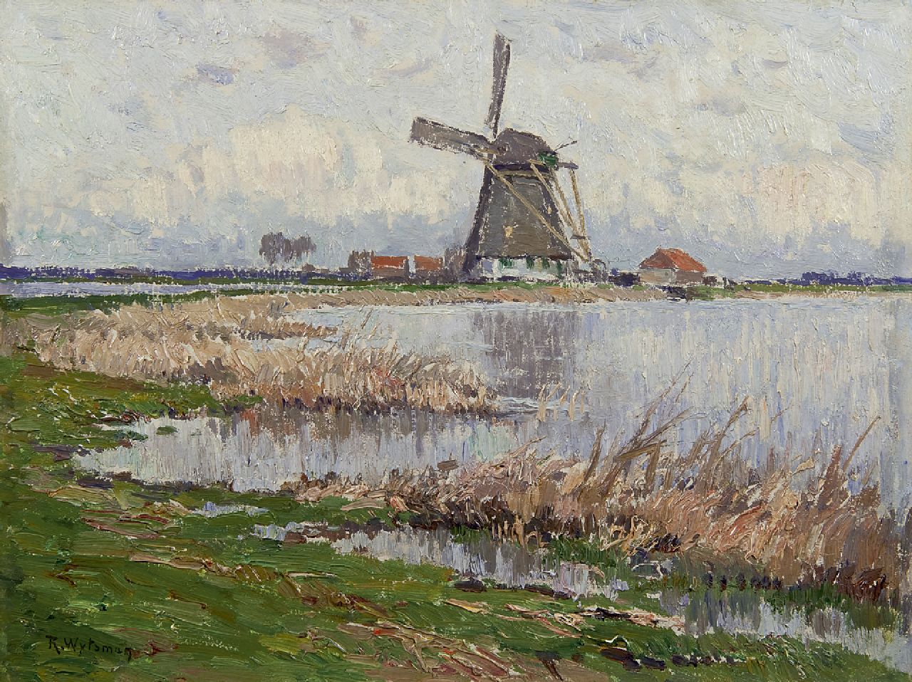 Wytsman R.P.  | 'Rodolphe' Paul Wytsman, The Prinsenmolen in Hillegersberg, near Rotterdam, oil on panel 26.9 x 36.0 cm, signed l.l.