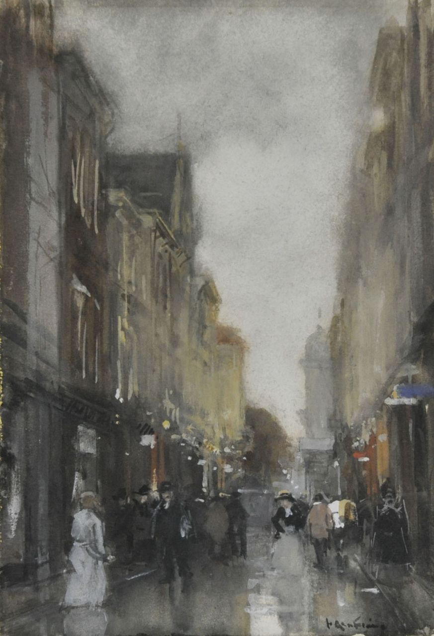 Arntzenius P.F.N.J.  | Pieter Florentius Nicolaas Jacobus 'Floris' Arntzenius, The Spuistraat, watercolour on paper 25.8 x 17.9 cm, signed l.r.