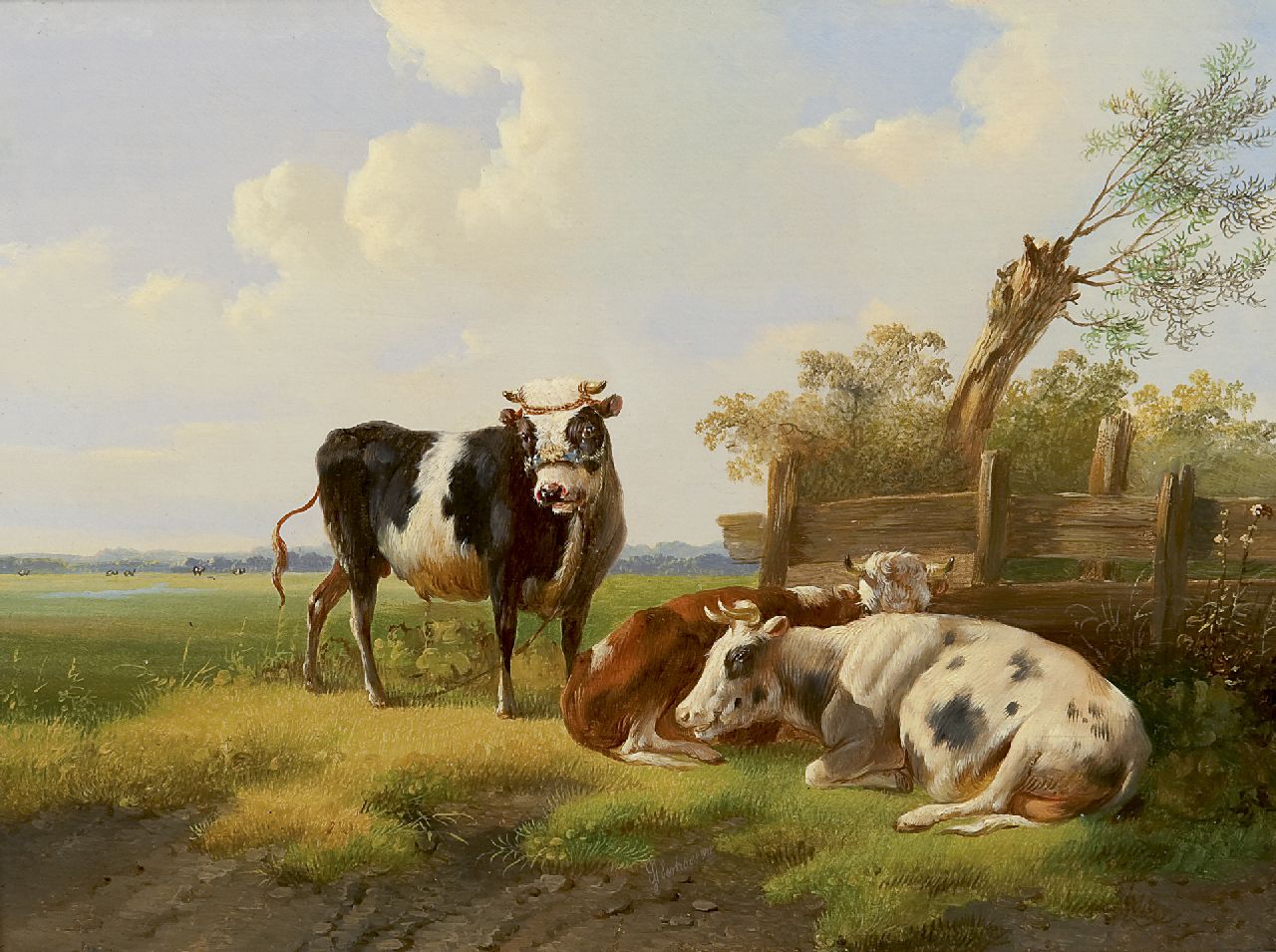 Verhoesen A.  | Albertus Verhoesen, Spring in the meadow, oil on panel 20.9 x 28.7 cm, signed l.c.