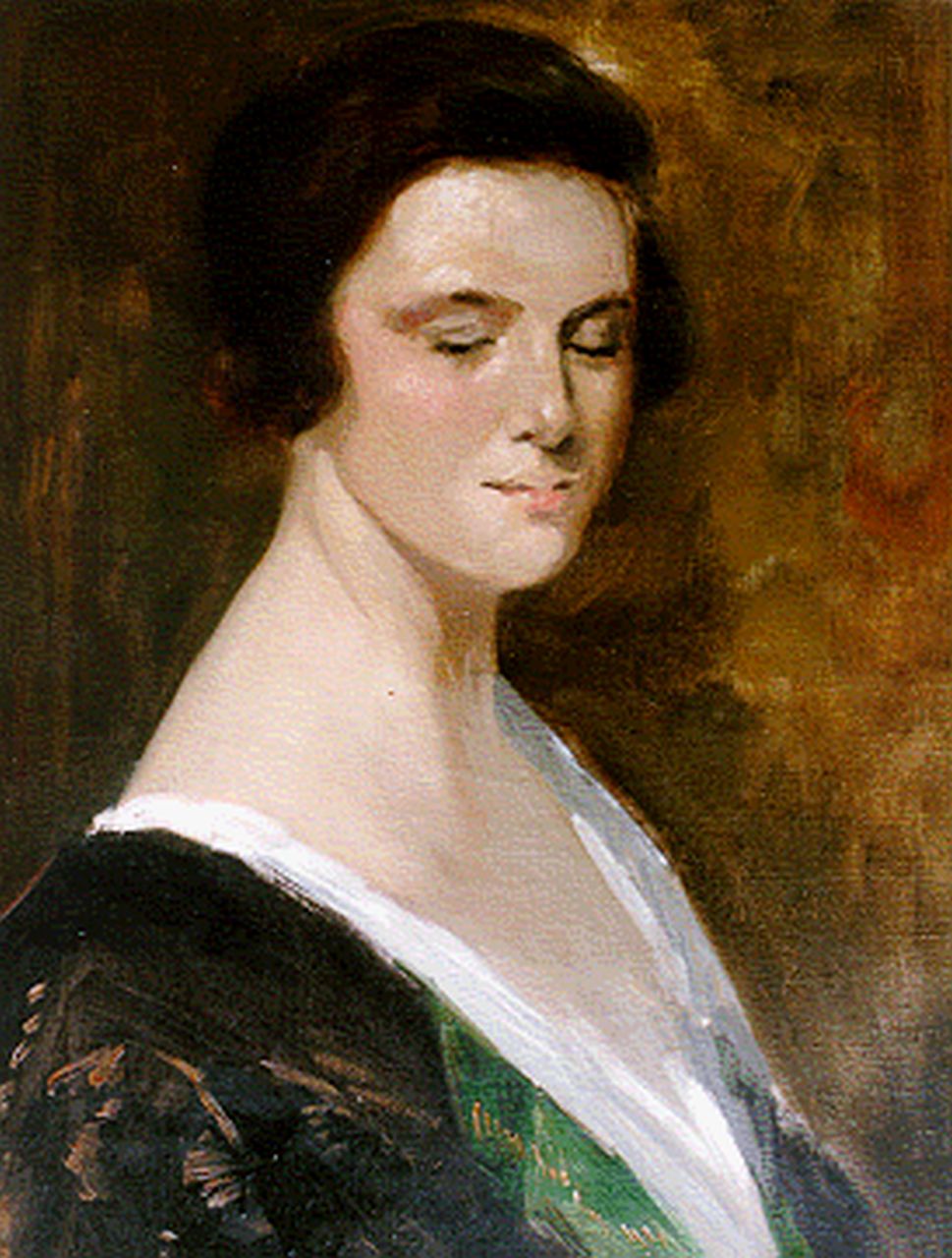 Maris S.W.  | Simon Willem Maris, Portrait of his wife, oil on canvas 72.0 x 52.1 cm, signed c.r. and dated '74