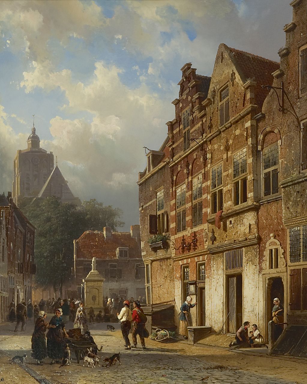 Springer C.  | Cornelis Springer, The 'Koopmanstraat' and the Wellerondom, Brielle, oil on panel 50.1 x 40.0 cm, signed l.l. in full and l.r. with mon. and dated l.r. '54