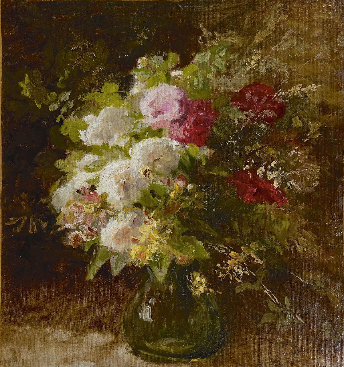 Sande Bakhuyzen G.J. van de | 'Gerardine' Jacoba van de Sande Bakhuyzen, Summer flowers, oil on canvas laid down on panel 51.5 x 48.2 cm