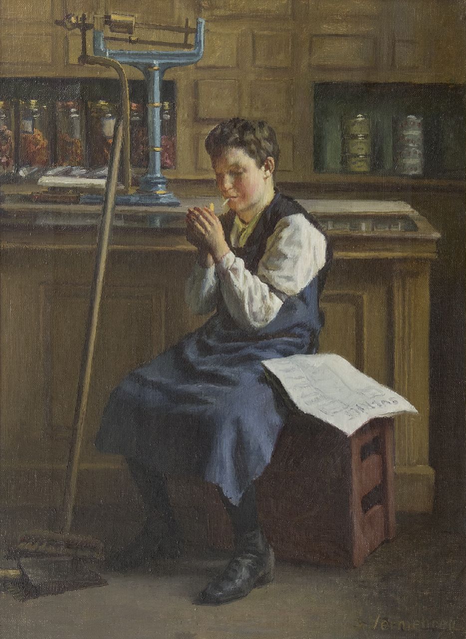 Sophus Vermehren | On a break, oil on canvas, 53.3 x 38.8 cm, signed l.r.