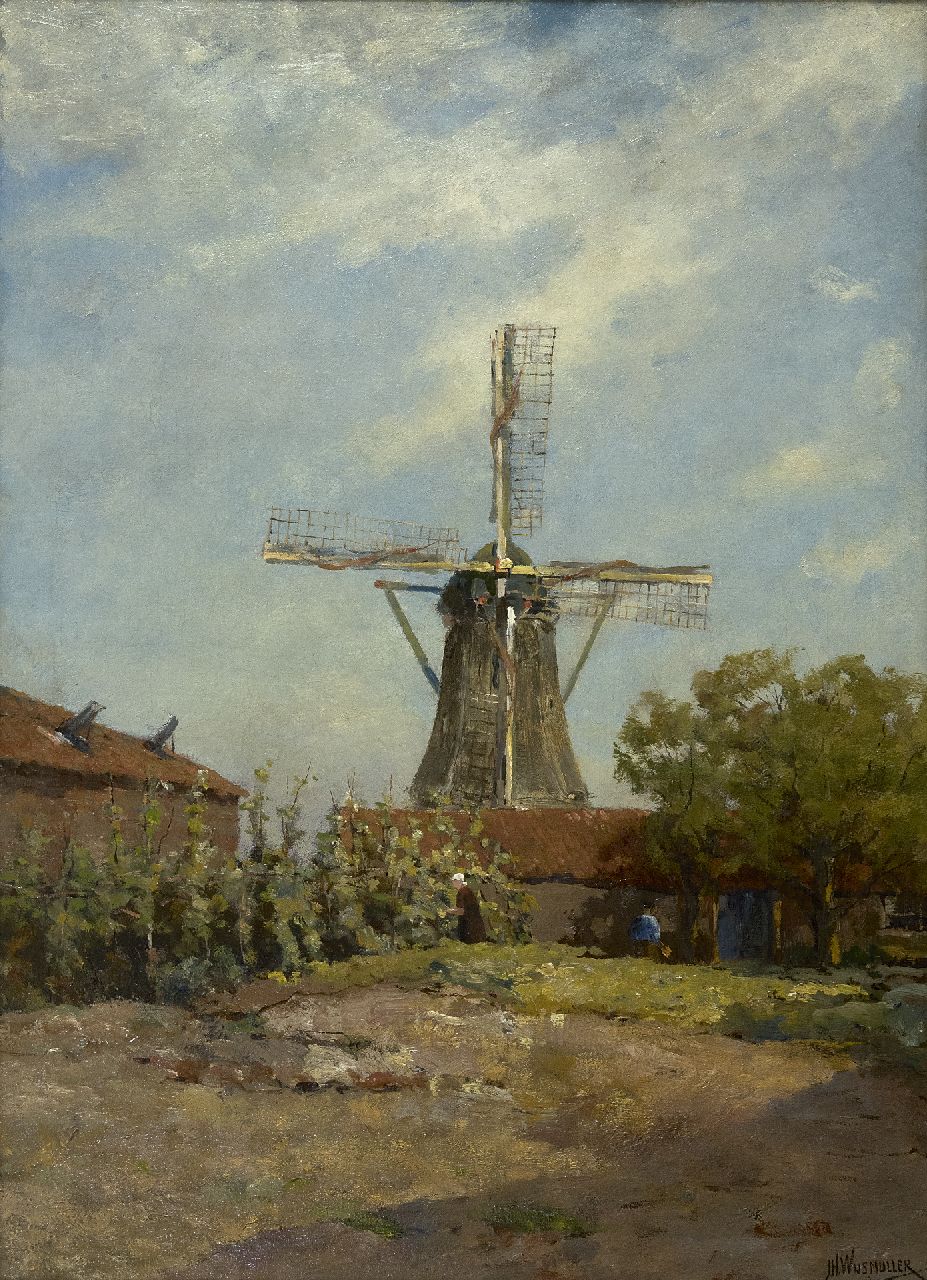Wijsmuller J.H.  | Jan Hillebrand Wijsmuller, A mill yard, oil on canvas 67.3 x 48.3 cm, signed l.r.