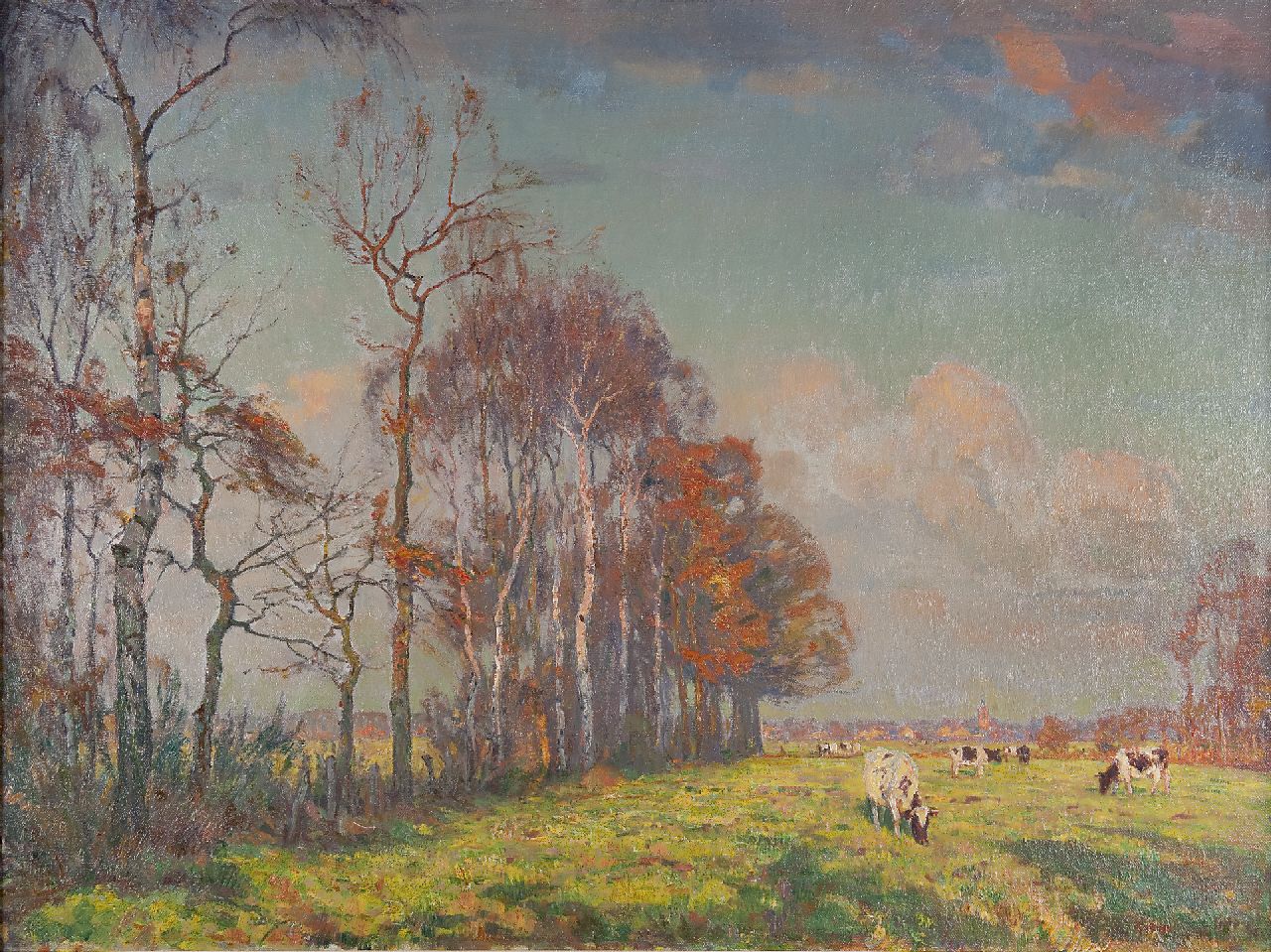 Meijer J.  | Johannes 'Johan' Meijer, Afternoon sun, oil on canvas 76.0 x 100.5 cm, signed l.r.