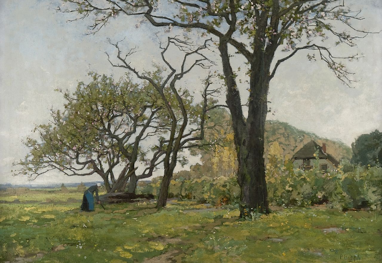 Bodifée J.P.P.  | Johannes Petrus Paulus 'Paul' Bodifée | Paintings offered for sale | Landscape with blossom trees near Deventer, oil on canvas 70.4 x 100.2 cm, signed l.r.