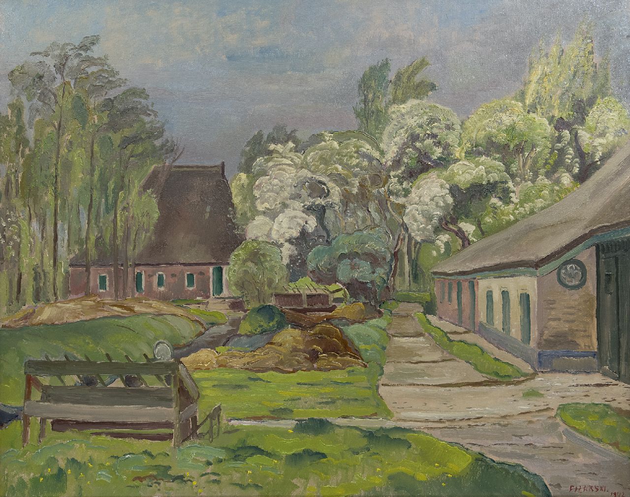 Filarski D.H.W.  | 'Dirk' Herman Willem Filarski | Paintings offered for sale | Farms, oil on canvas 80.0 x 100.5 cm, signed l.r. and dated 1942