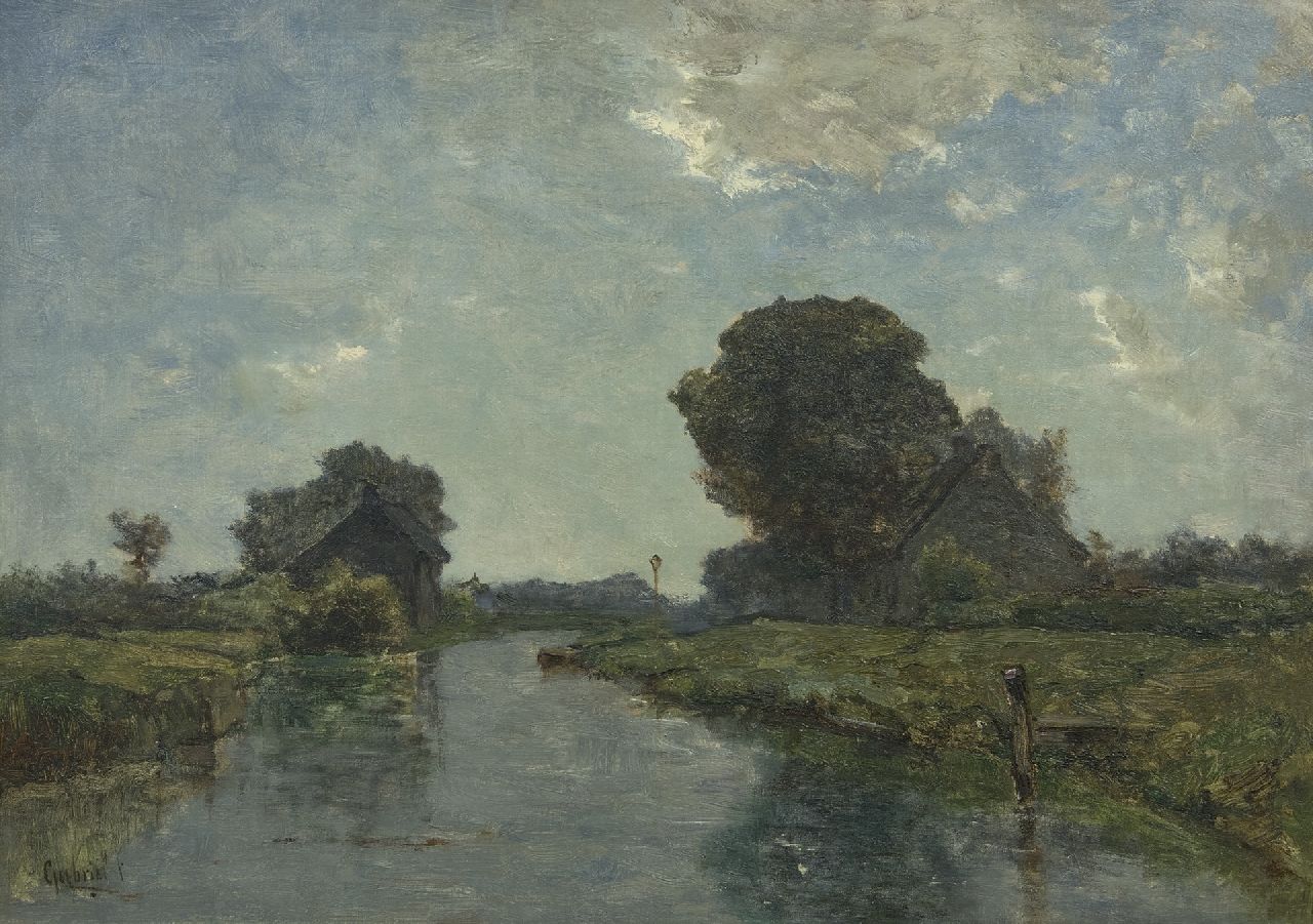 Gabriel P.J.C.  | Paul Joseph Constantin 'Constan(t)' Gabriel | Paintings offered for sale | A canal near Kortenhoef, oil on canvas 38.8 x 54.8 cm, signed l.l.