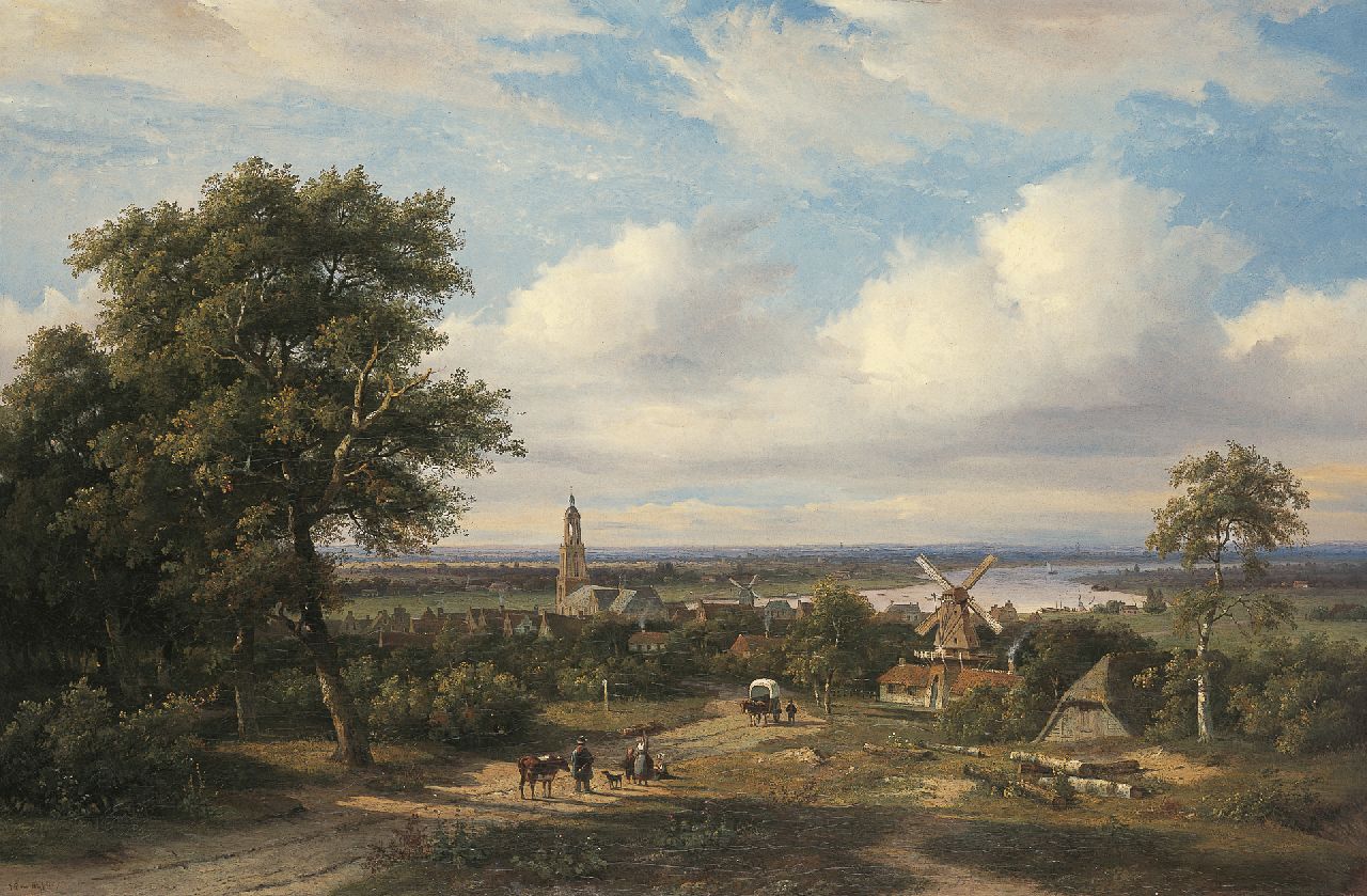 Wisselingh J.P. van | Johannes Pieter van Wisselingh, A view of Rhenen in summer, oil on canvas 105.2 x 160.3 cm, signed l.l. and probably painted circa 1841
