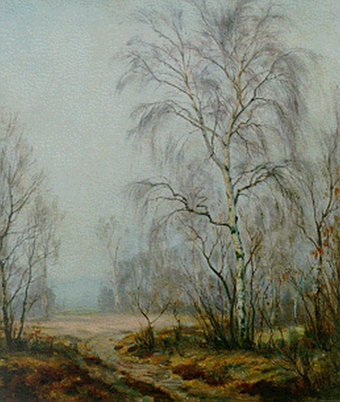 Meijer J.  | Johannes 'Johan' Meijer, A misty morning, oil on canvas 60.2 x 50.5 cm, signed l.l.