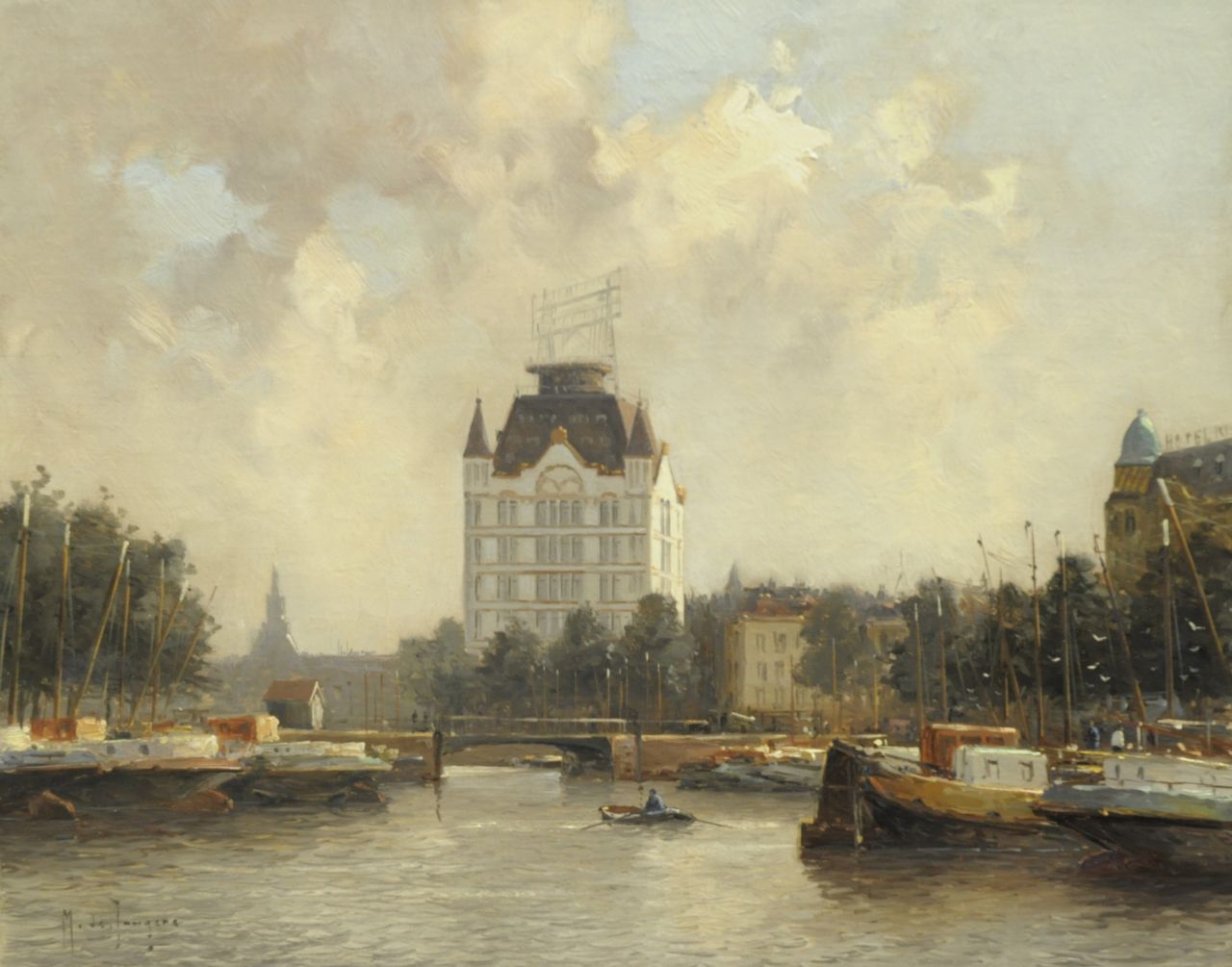 Drulman M.J.  | Marinus Johannes Drulman, A view of Het Witte Huis, Rotterdam, oil on canvas 40.0 x 50.0 cm, signed l.l. with pseudonym 'M. de Jongere'