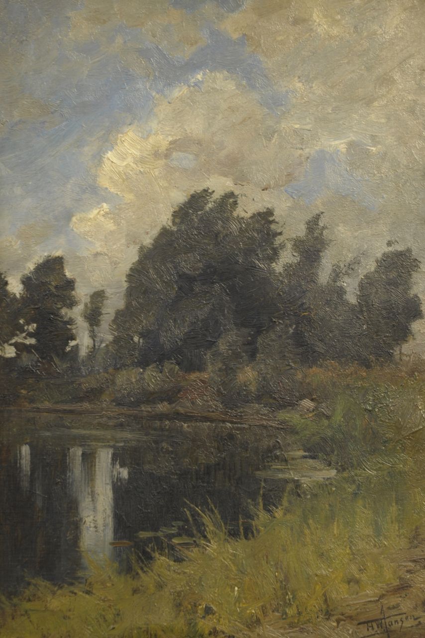 Jansen H.W.  | Hendrik Willebrord Jansen, Forest lake, oil on canvas 60.0 x 47.0 cm