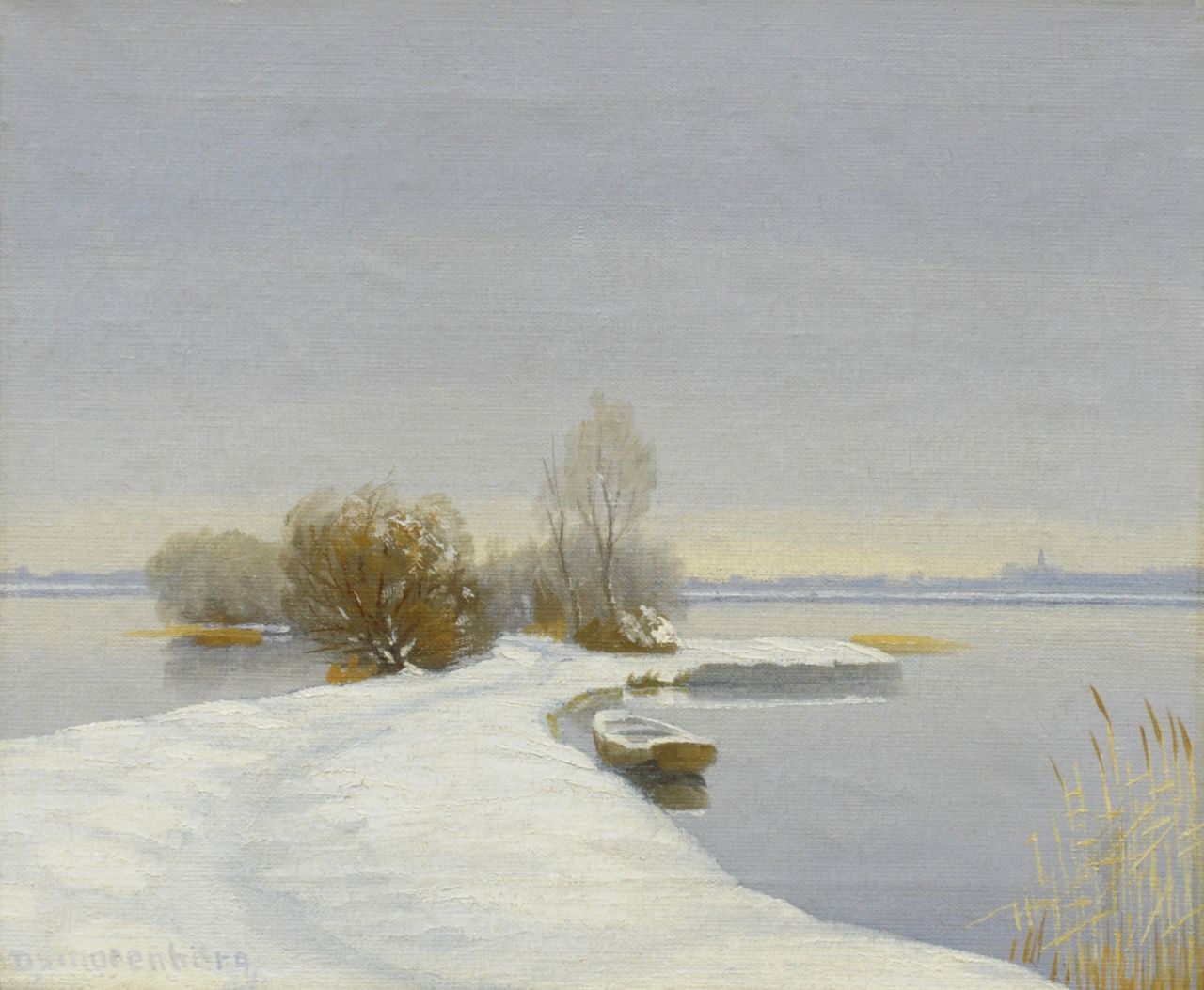 Smorenberg D.  | Dirk Smorenberg, A winter landscape near Loosdrecht, oil on canvas 25.2 x 30.0 cm, signed l.l.