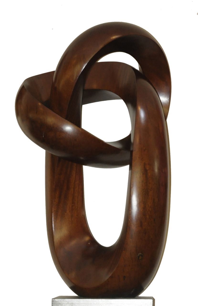 Mader H.J.  | Henrich Josef 'Hein' Mader, The knot, Iroko 98.0 x 53.0 cm, signed with monogram and executed summer 1989