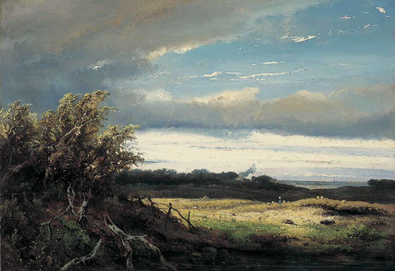 Meiners C.H.  | Claas Hendrik Meiners, Gelderland landscape, oil on panel 34.7 x 50.2 cm, signed l.l. and dated 1872