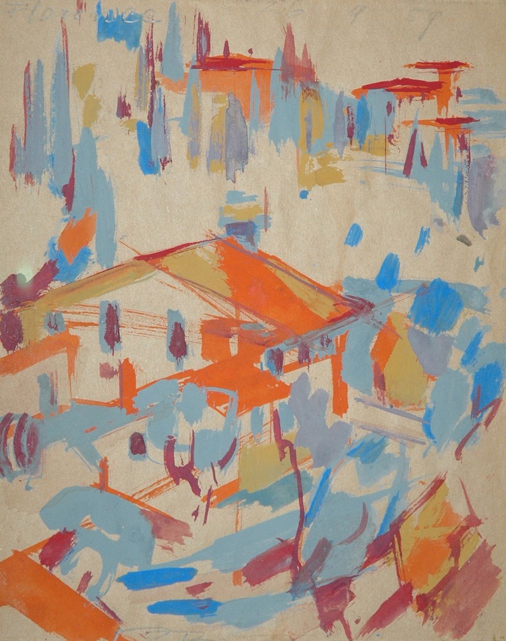 Jordens J.G.  | 'Jan' Gerrit Jordens, Florence, watercolour on paper 21.2 x 17.0 cm, signed l.l. and dated 26 9 59