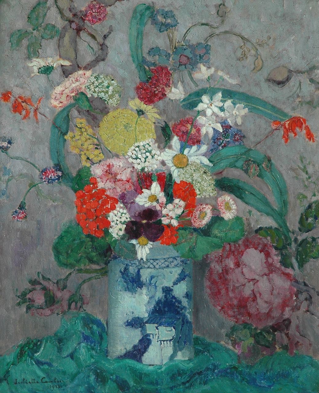 Cambier J.Z.  | 'Juliette' Ziane Cambier, A still life of flowers, oil on canvas 61.5 x 50.5 cm, signed l.l. and datd 1933