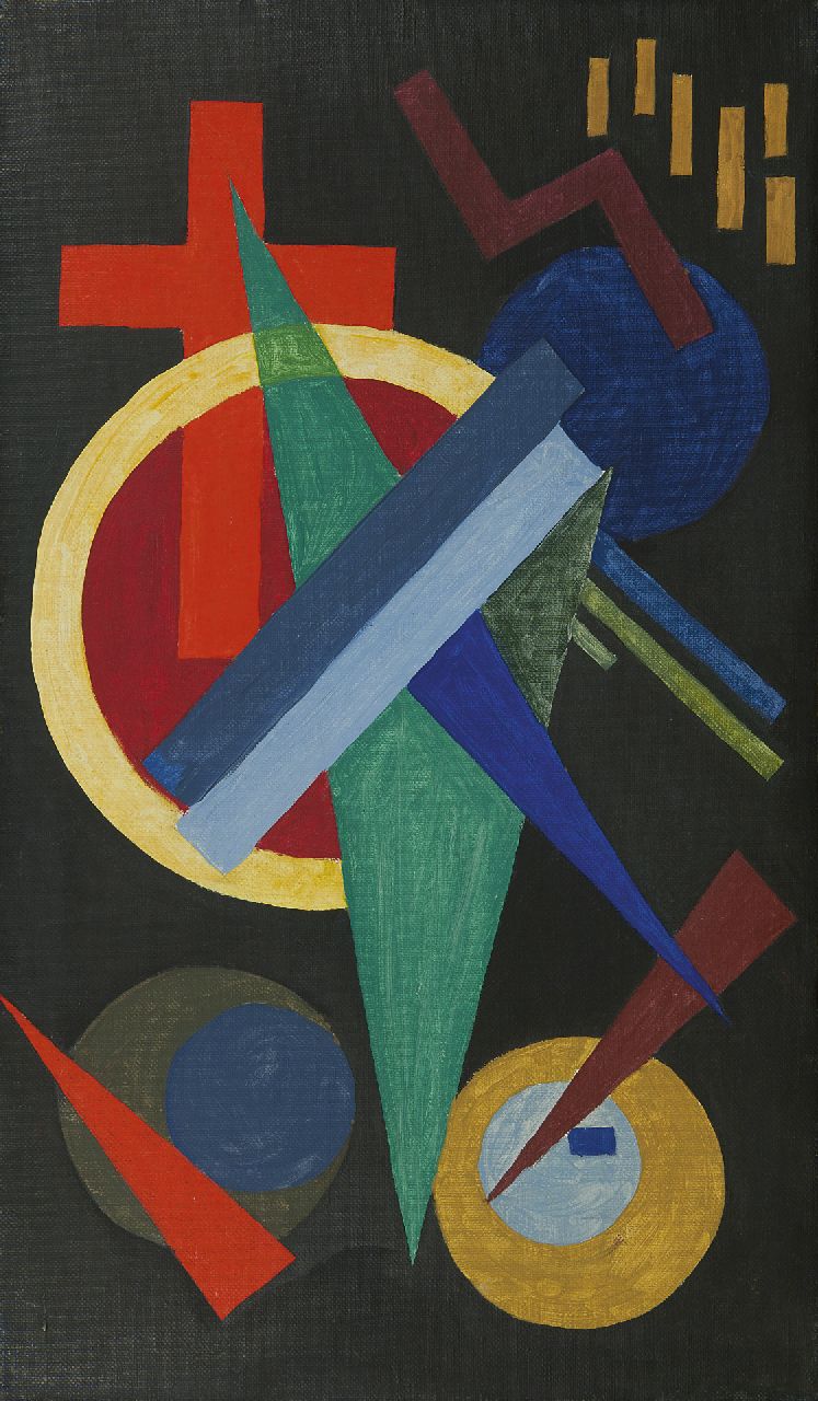 Alkema W.H.  | 'Wobbe' Hendrik Alkema, Improvisation, wax paint on canvas 80.3 x 47.0 cm, signed on the reverse and dated 1929 on the reverse