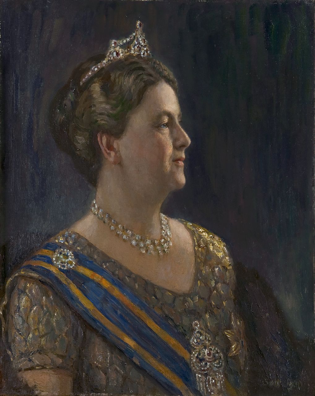 Heer S. de | Simon de Heer, Queen Wilhelmina, oil on canvas 68.3 x 54.5 cm, signed l.r. with initials SdH and dated 1941